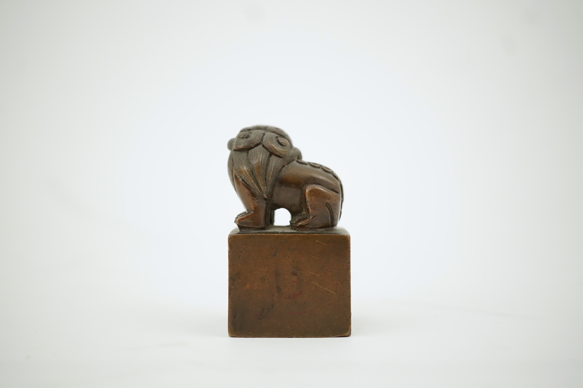 A Chinese bronze 'lion-dog' seal, 19th century